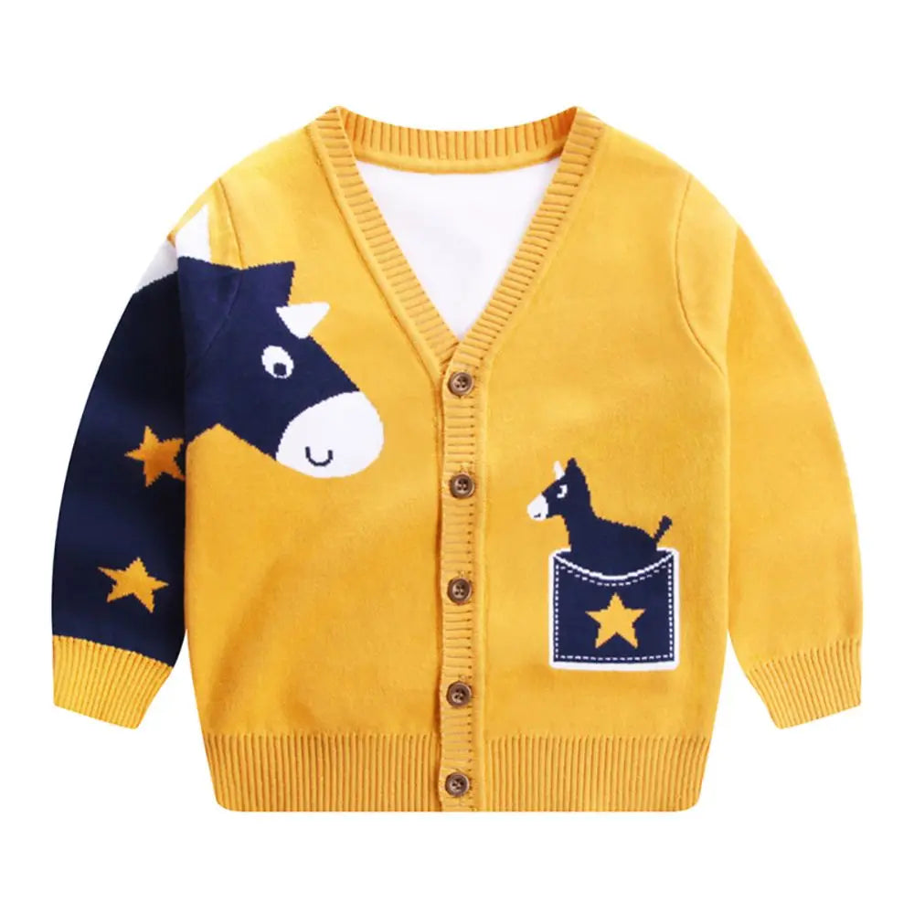 Jlong Spring Kids Baby Cardigan Coat Unisex Cotton V Neck
