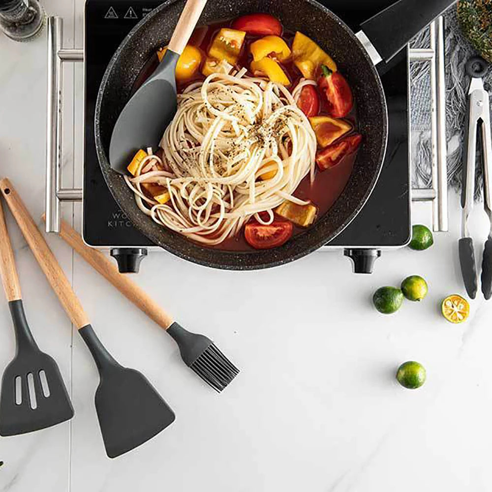 Feature Silicone Kitchen Utensils Set Nonstick Spatulas