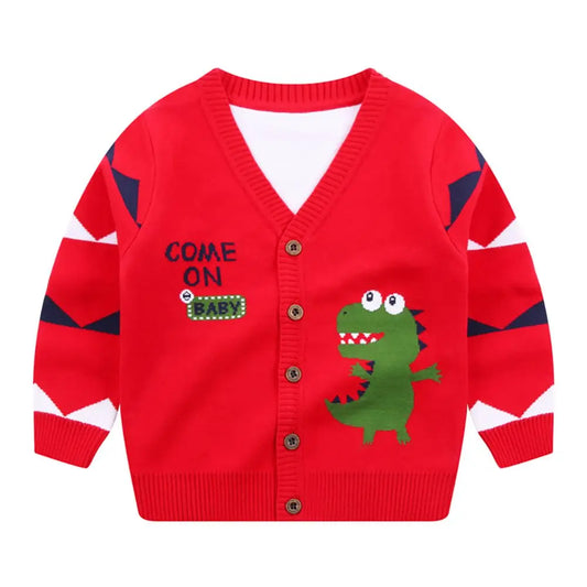 Jlong Spring Kids Baby Cardigan Coat Unisex Cotton V Neck