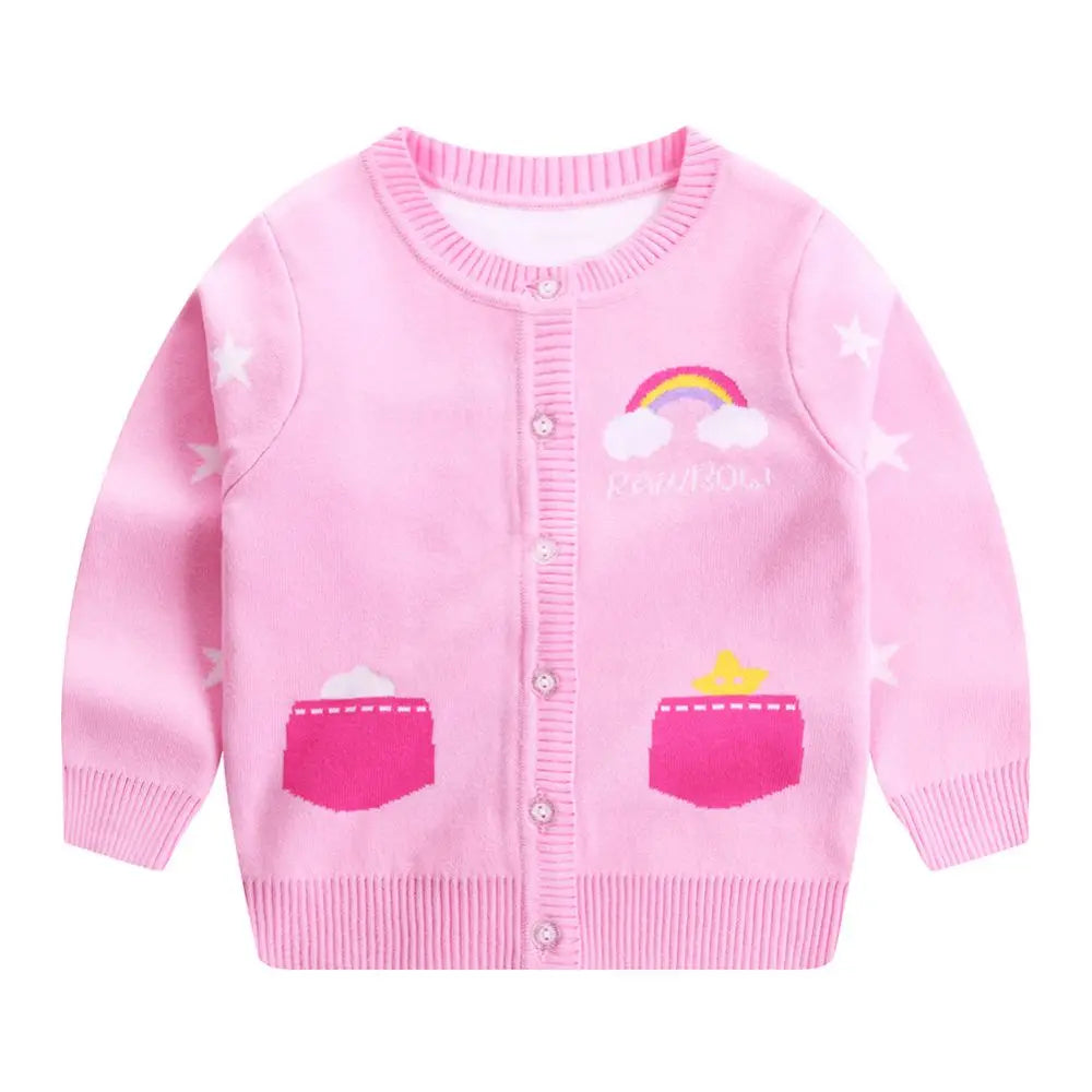Jlong Spring Kids Baby Cardigan Coat Unisex Cotton V Neck