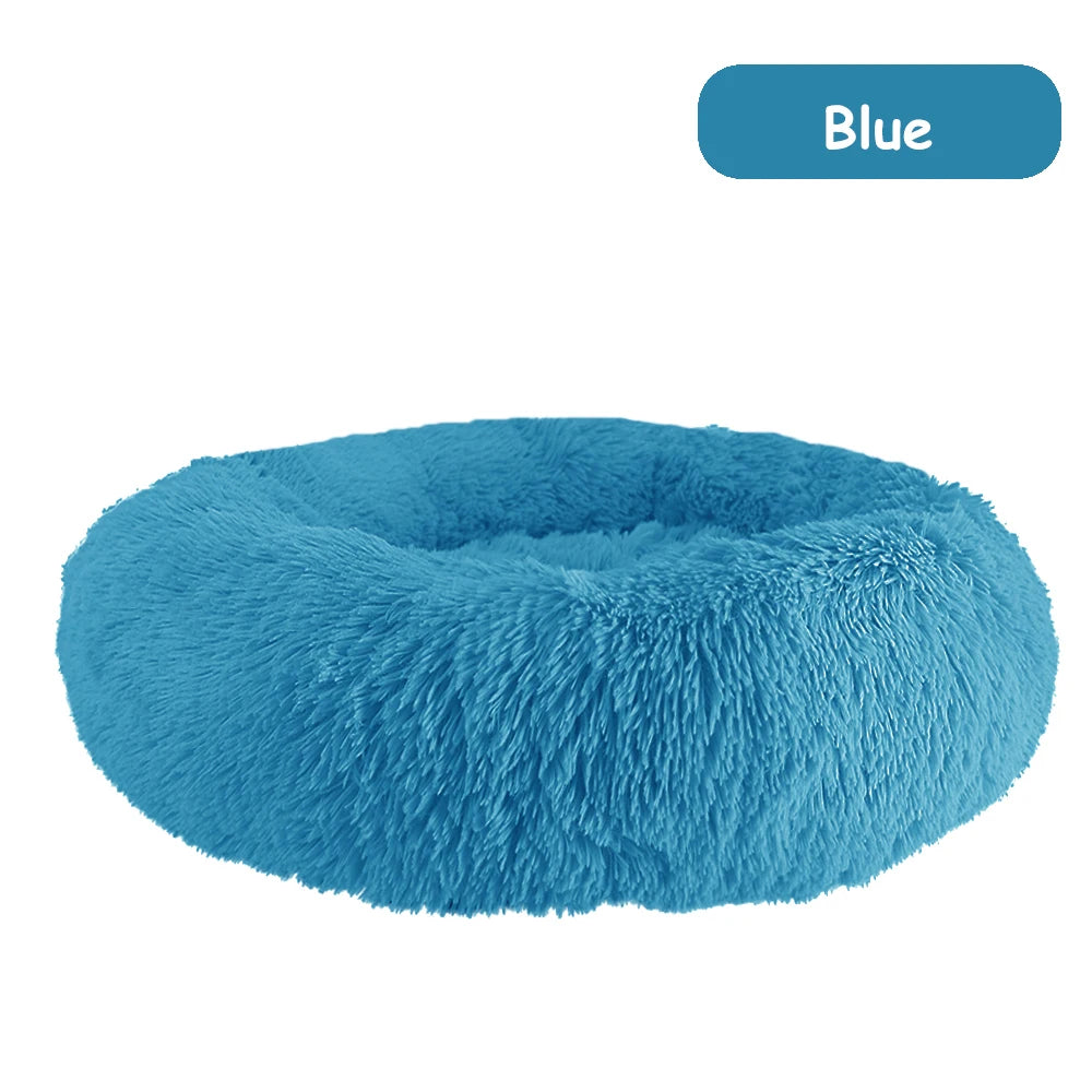 Donut Dog Bed Warm Plush Calming Kennel Sofa Cushion Pets
