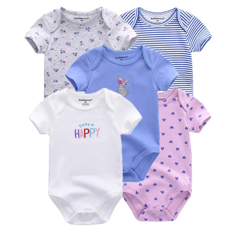Kiddiezoom Cartoon Baby Bodysuits 100 Percent Cotton
