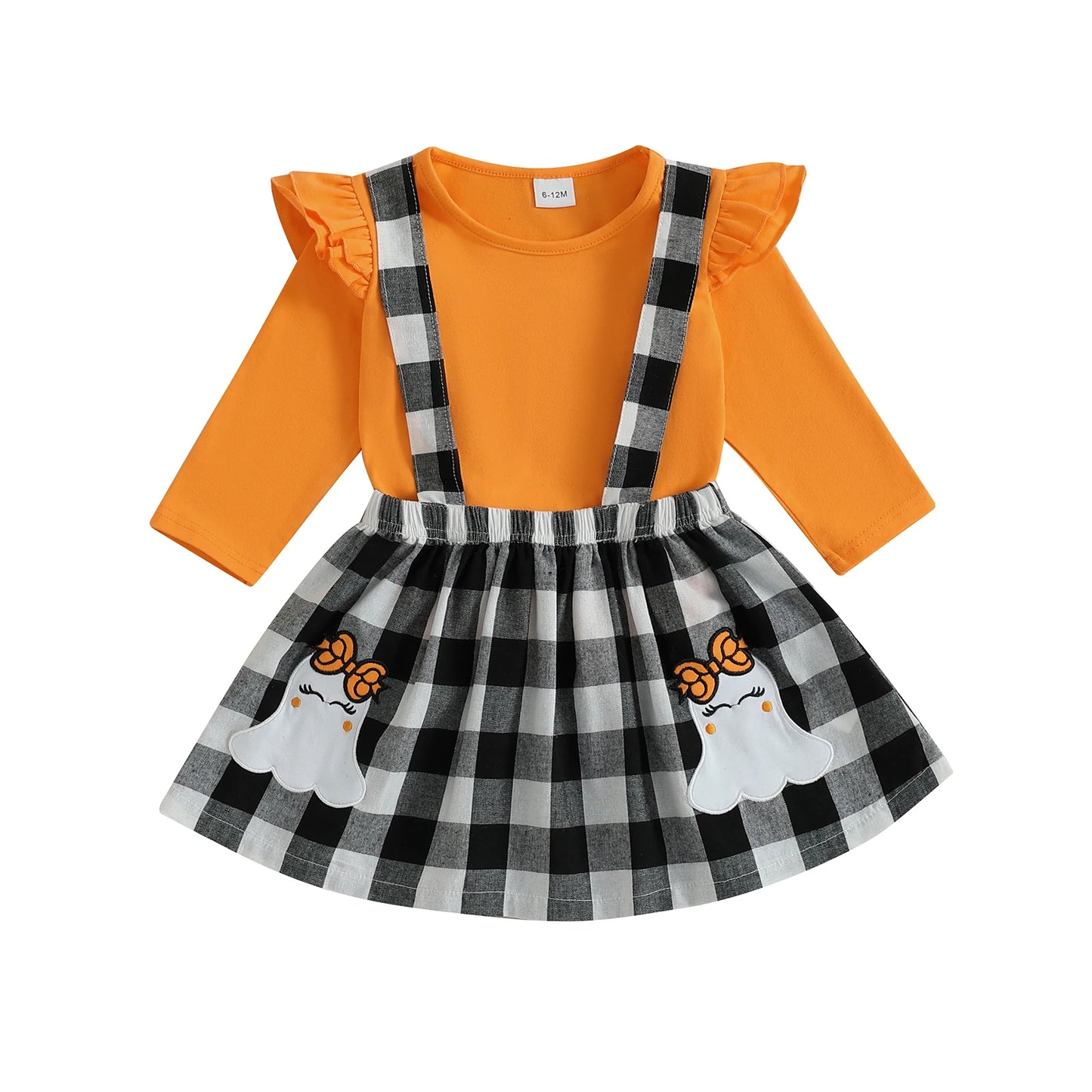 Guangdong Cute Bunny Print Infant Denim Overall Skirt Set