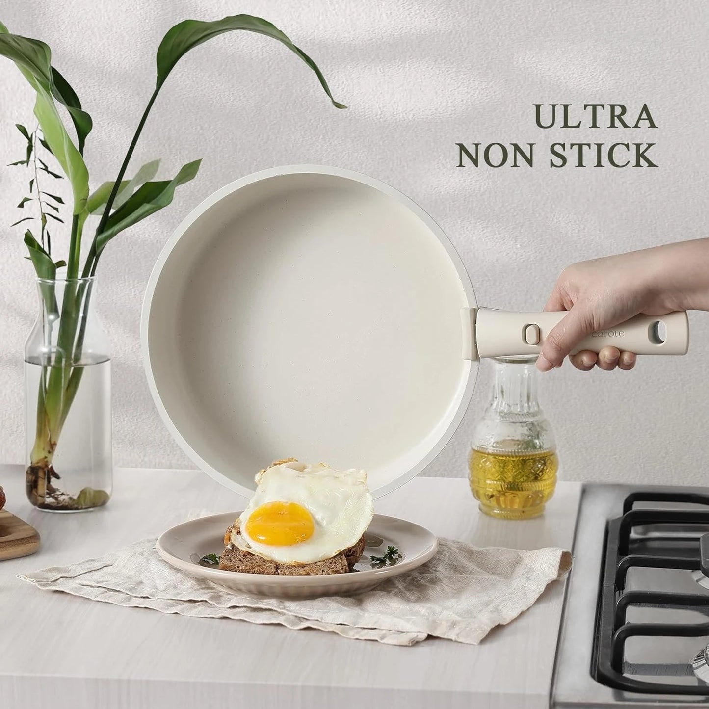 Hign-Concerned 17pc Nonstick Pots and Pans Set Detachable