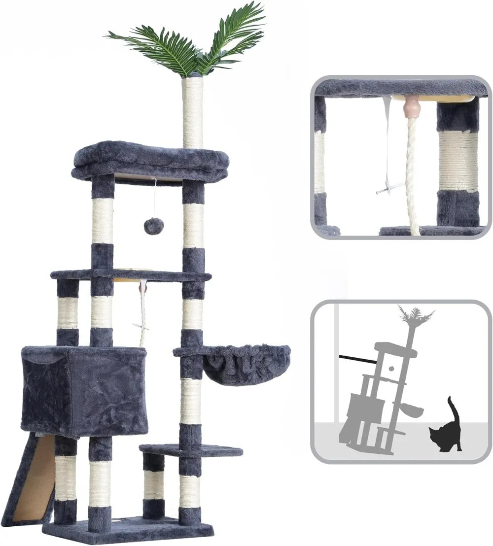 Tibet Cat Tree Tower For Indoor Cats With Plush Perches