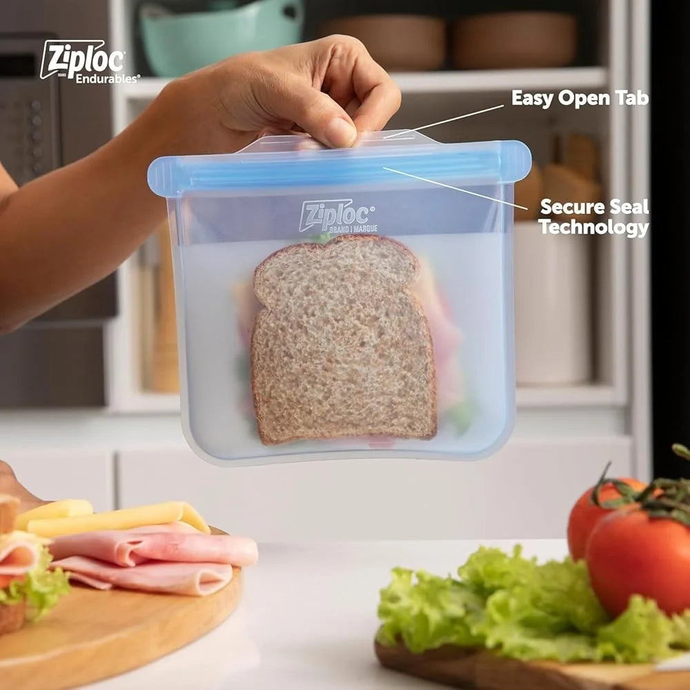 XMSJH Reusable Silicone Medium Pouch 2 Cup Food Bags