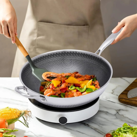 Hign-concerned Stainless Steel Saute Pan With Honeycomb Coating Nonstick