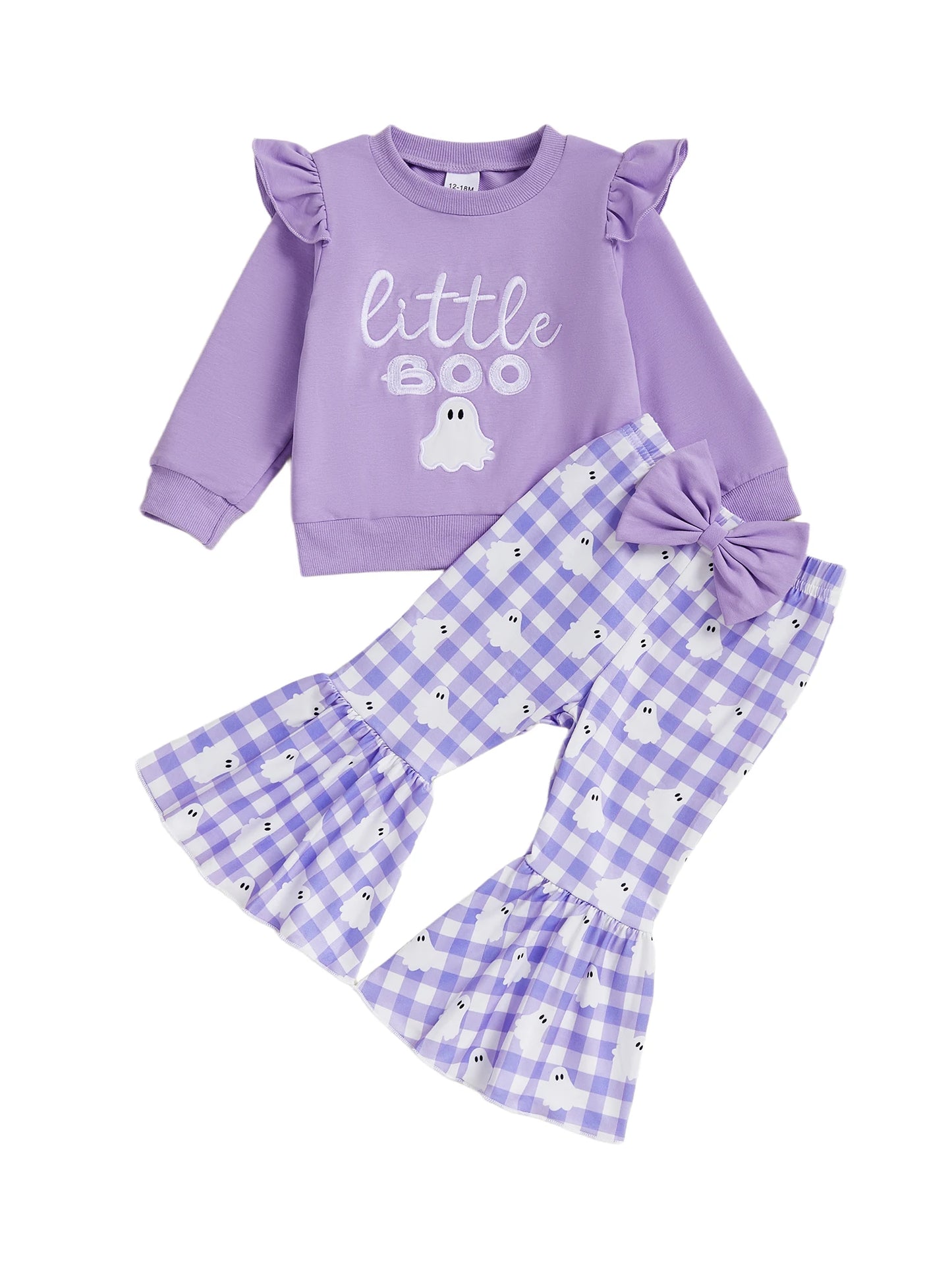 Toddler Halloween Costume Set Plaid Top And Flare Pants