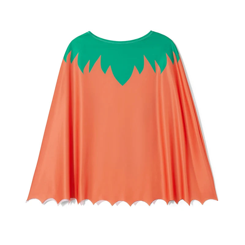 Spooky Pumpkin Witch Costume Cloak Cape for Kids and Adults