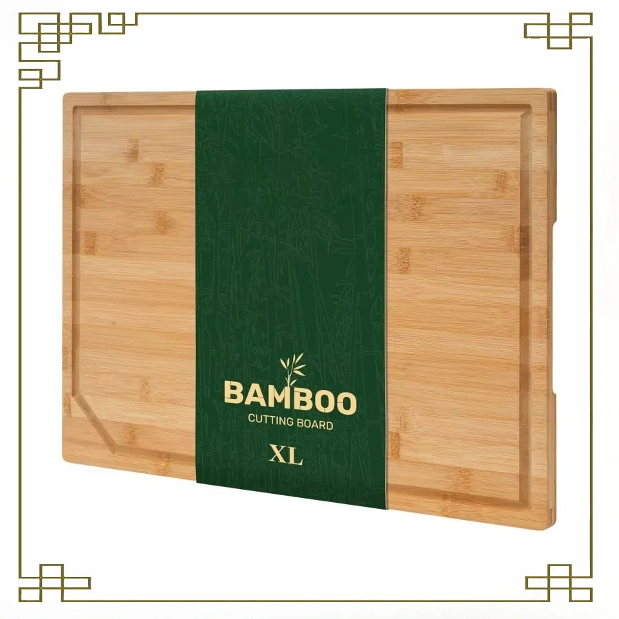 Premium Bamboo Cutting Board With Juice Groove For Meat
