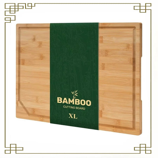 Premium Bamboo Cutting Board With Juice Groove For Meat
