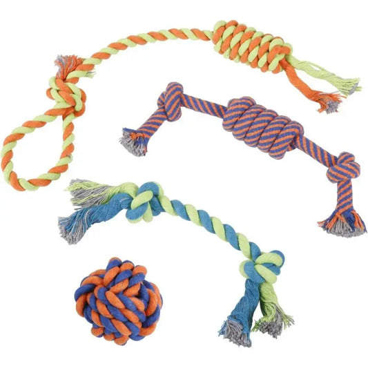 Gumay Bell Knot Dog Chewing Rope Toy Training Tool