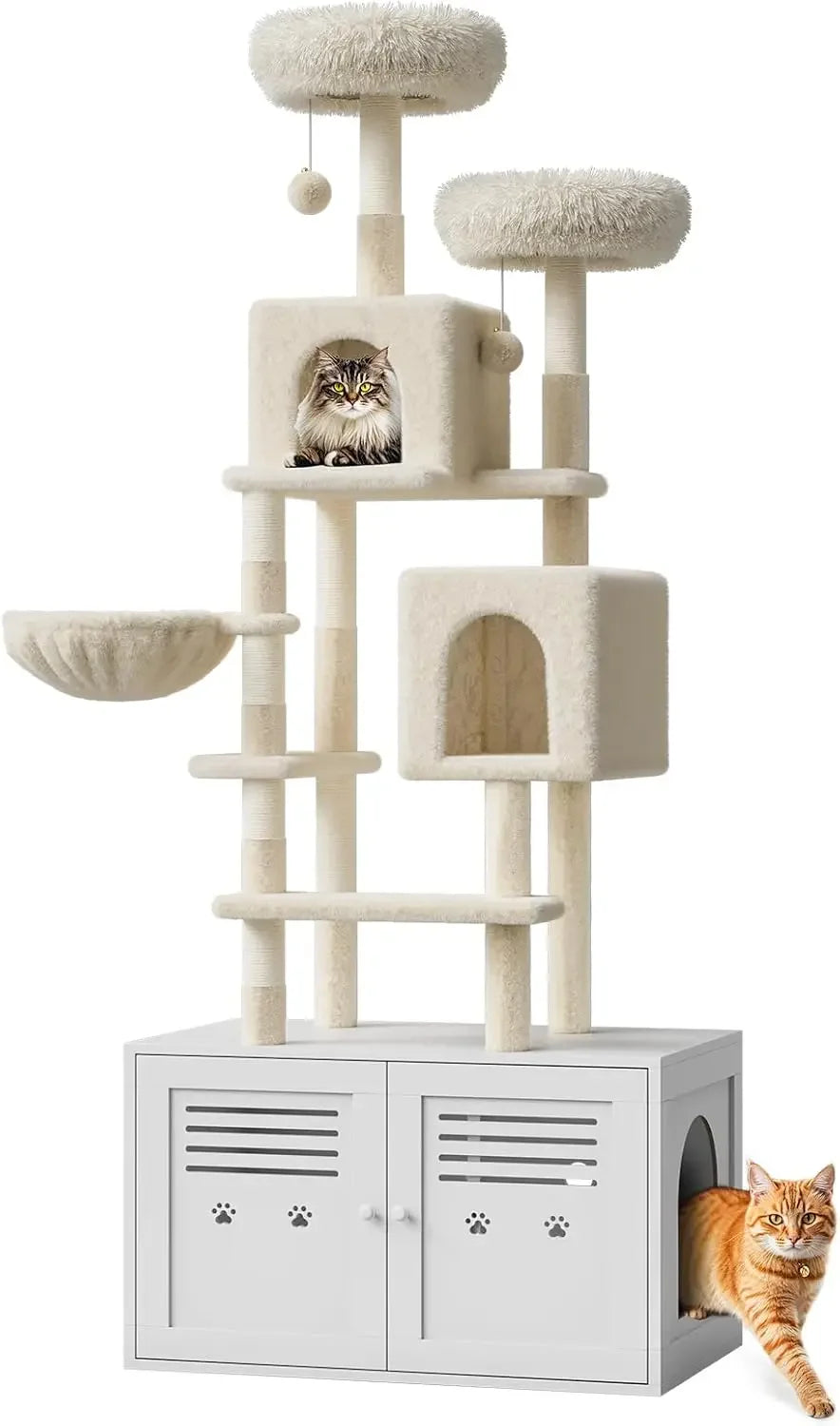 Hign-concerned Chemical Tall Cat Tree Litter Box Enclosure