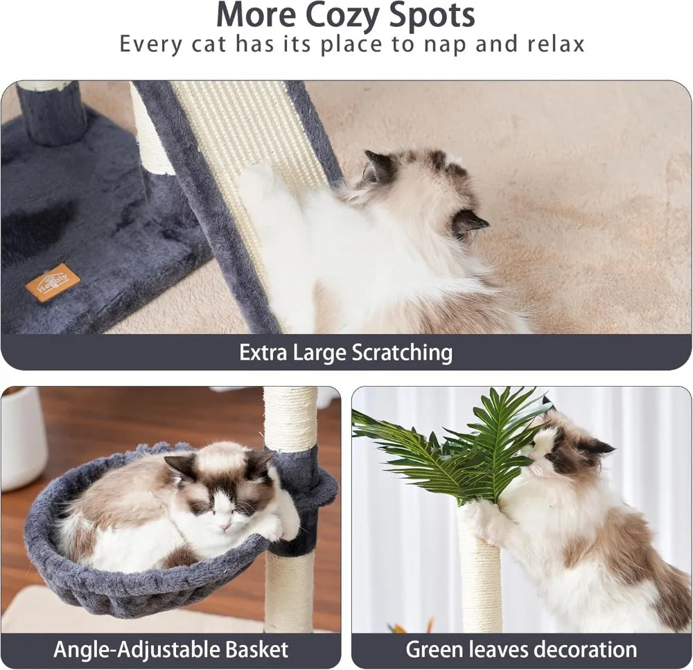 Tibet Cat Tree Tower For Indoor Cats With Plush Perches