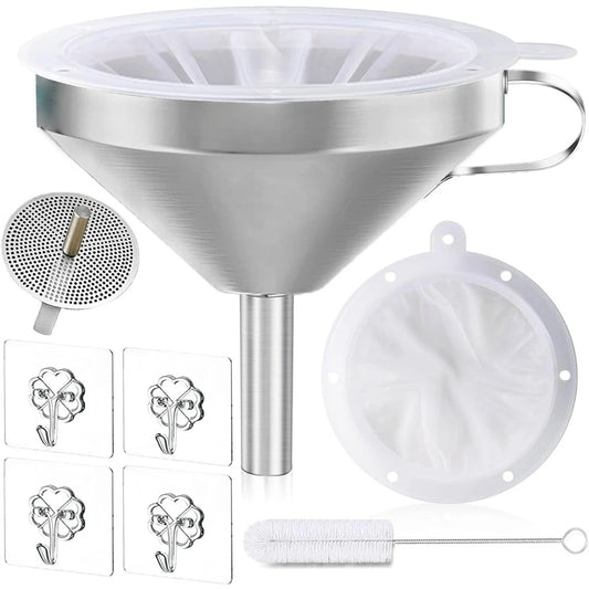 Hign-concerned Stainless Steel Funnel With 200 Mesh Filter