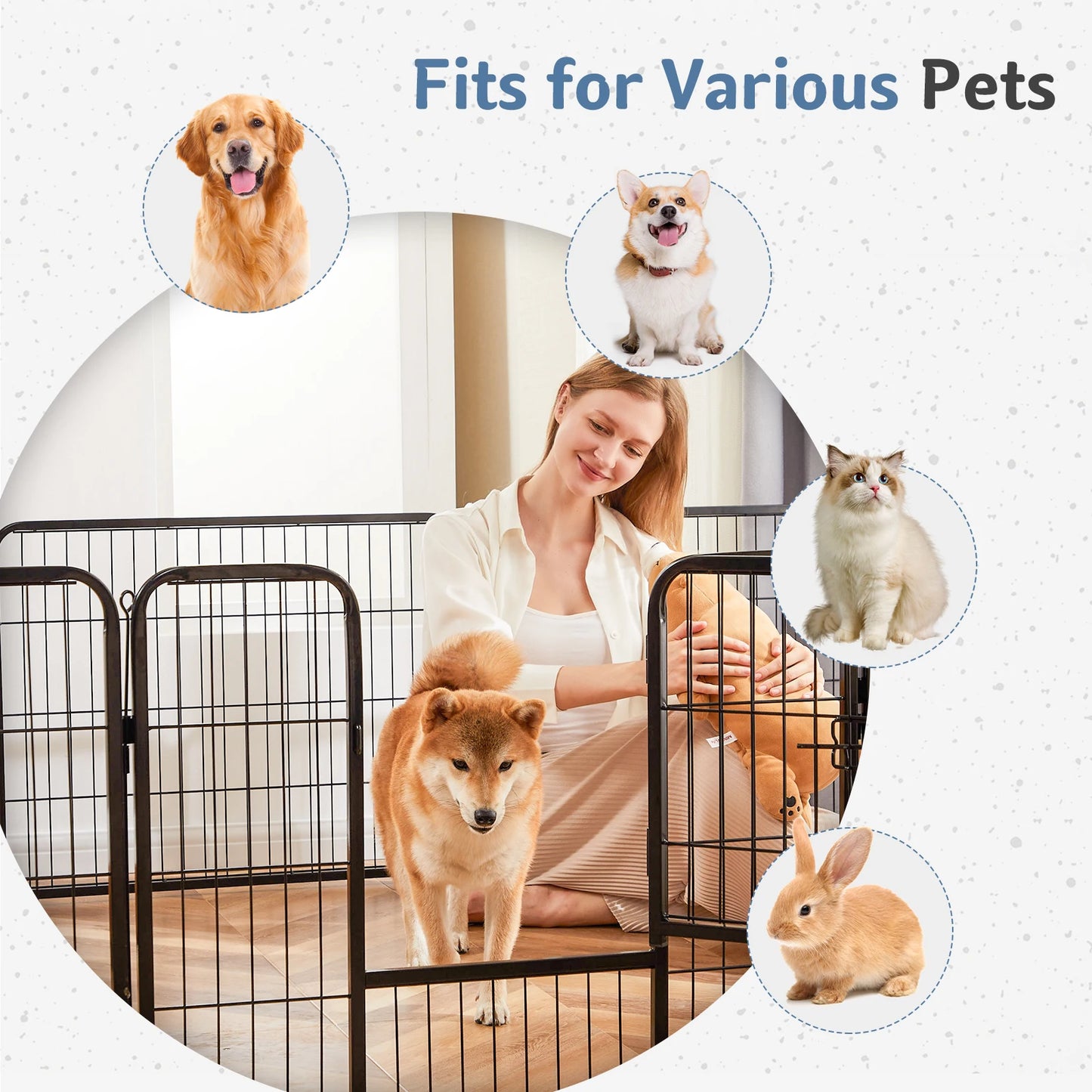 Heavy Duty Metal Dog Playpen for Indoor and Outdoor Use