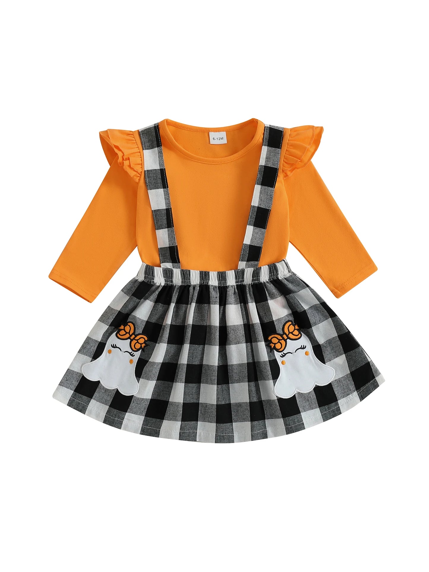 Guangdong Cute Bunny Print Infant Denim Overall Skirt Set