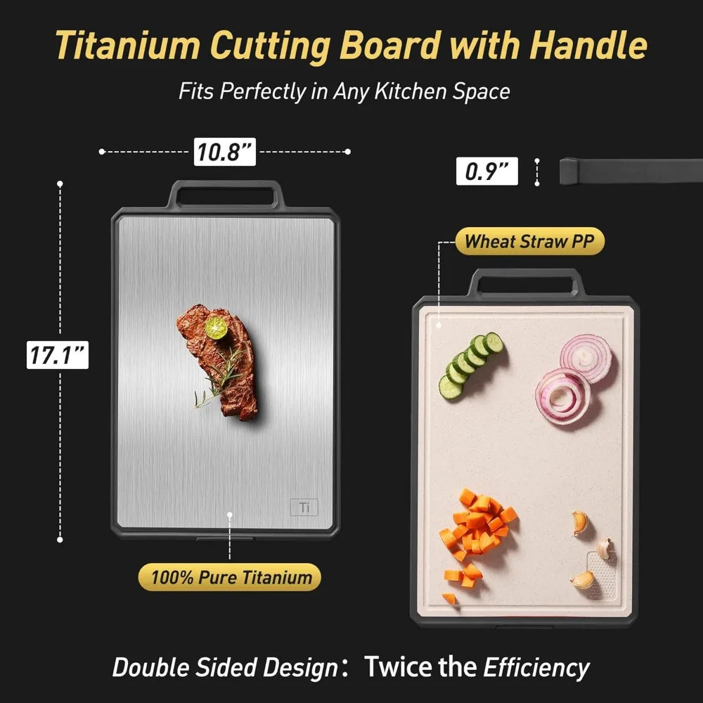 Titanium Cutting Board With Handle Non Toxic Chopping Block