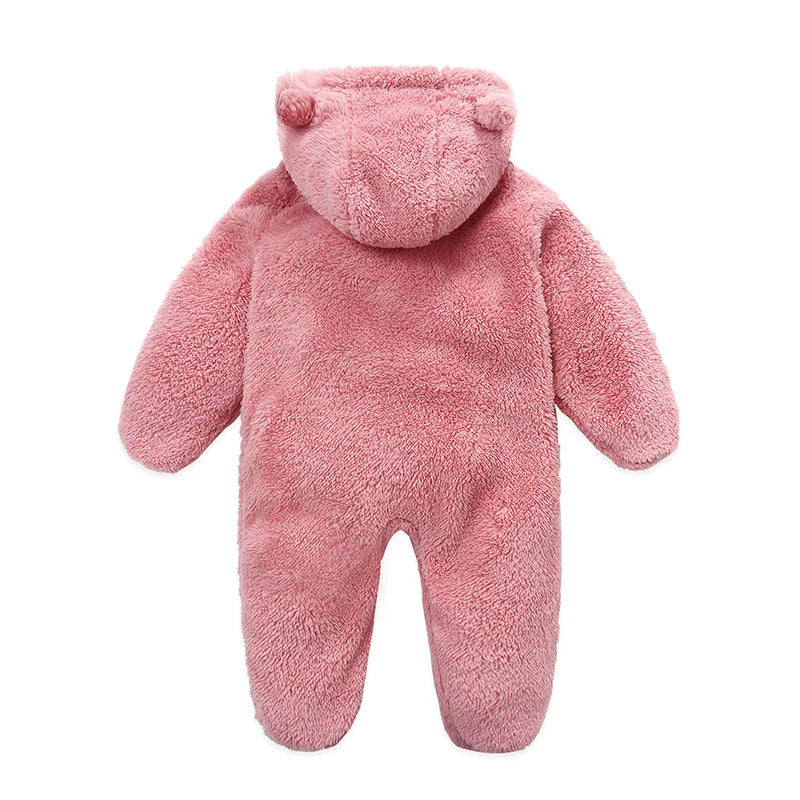 Velvet Hooded Baby Romper Jumpsuit For Newborns And Toddlers