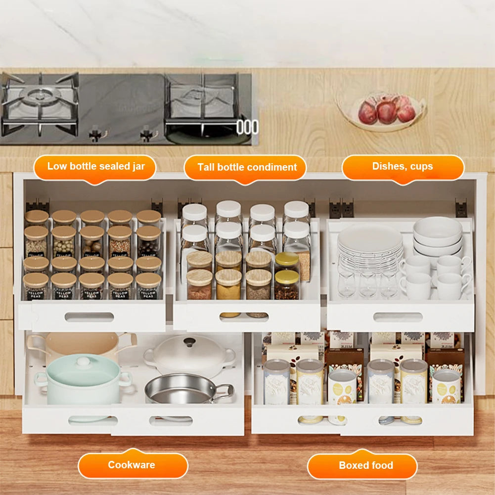 Kitchen Telescopic Drawer Organizer for Cabinet Storage