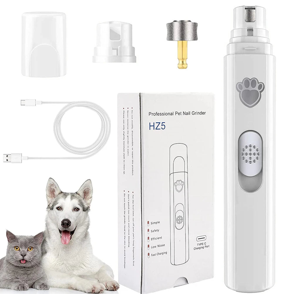 Electric Pet Nail Grinder Low Noise USB Rechargeable Clipper