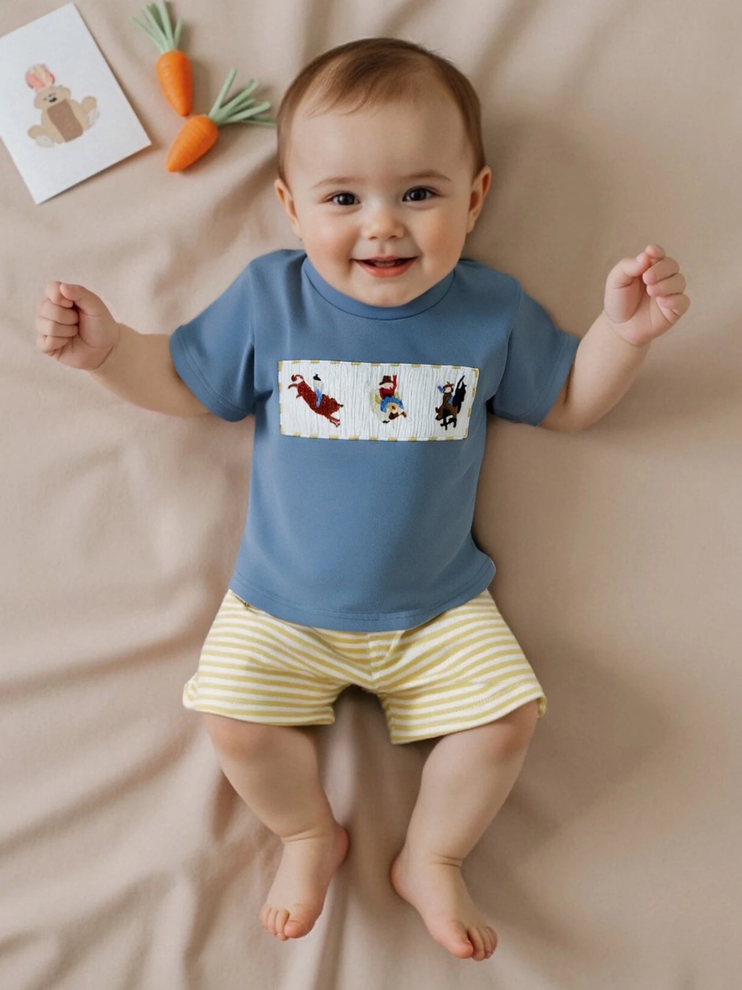 Guangdong Toddler Cowboy Style Shirt And Shorts Set