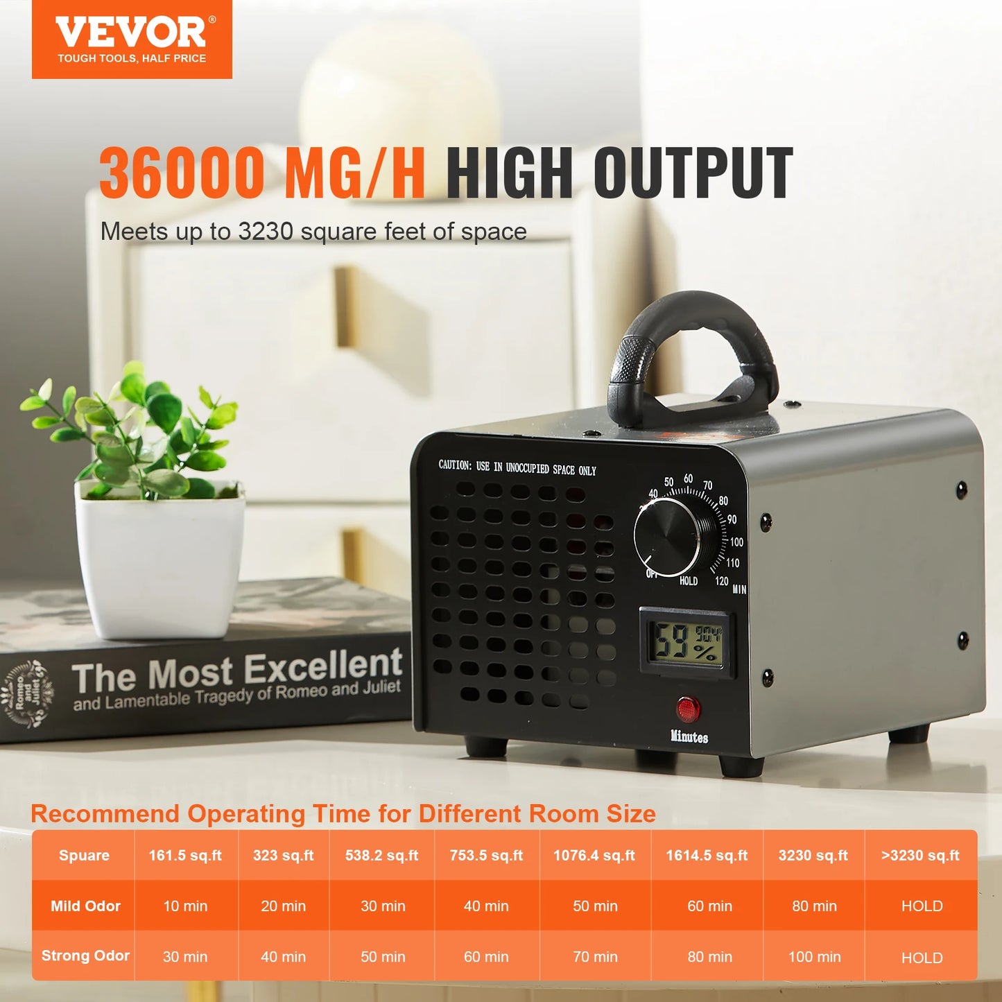 Vevor Ozone Generator 36000 Mg Per Hour FormaldehydeRemover