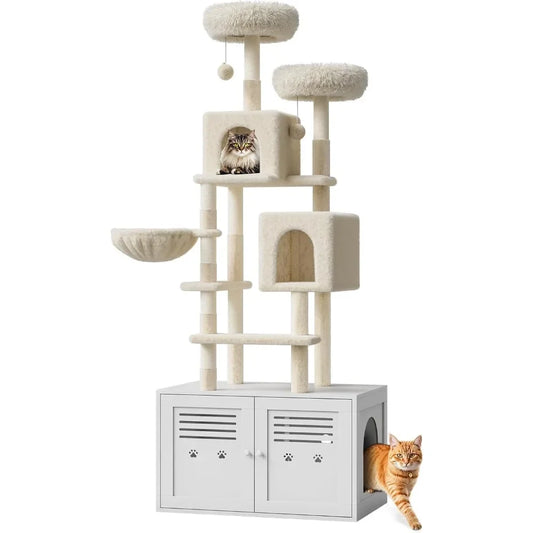 Hign-concerned Chemical Tall Cat Tree Litter Box Enclosure