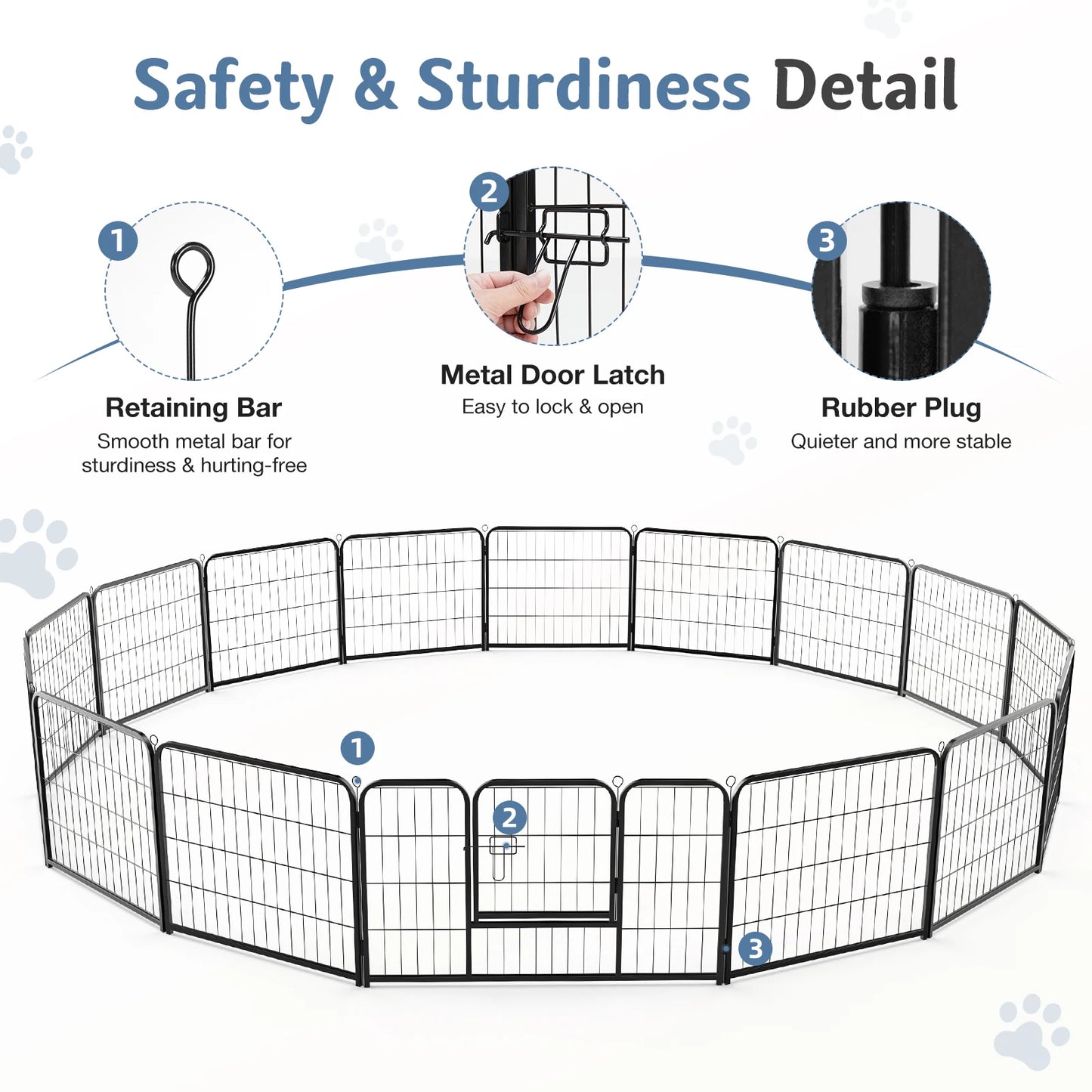 Heavy Duty Metal Dog Playpen for Indoor and Outdoor Use