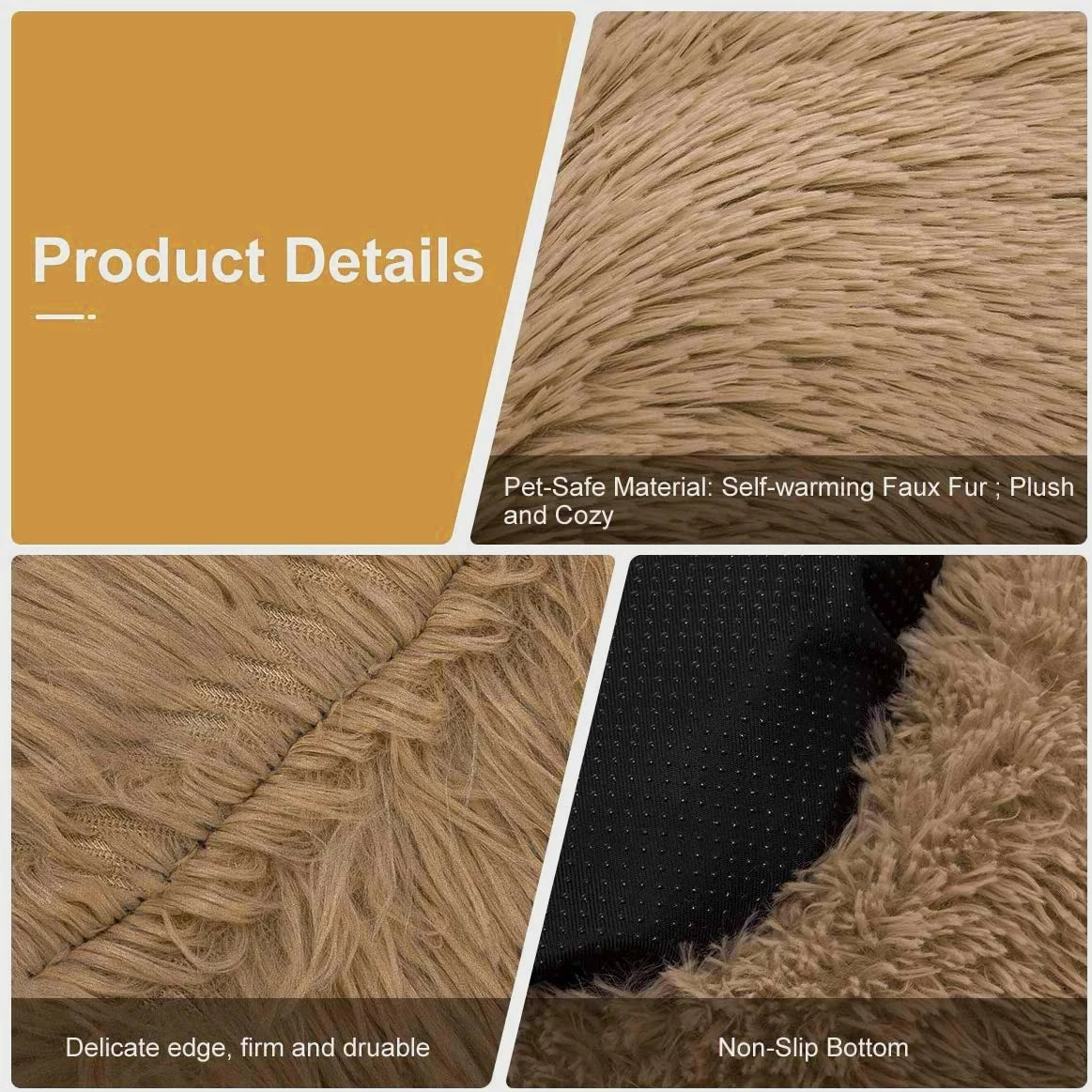 Donut Dog Bed Warm Plush Calming Kennel Sofa Cushion Pets