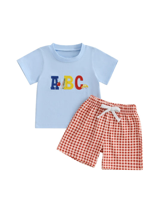 Emmababy Toddler Back To School Shirt And Shorts Set