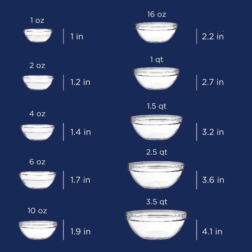DUTRIEUX Glass Mixing Bowl Set Nesting Design Oven Safe