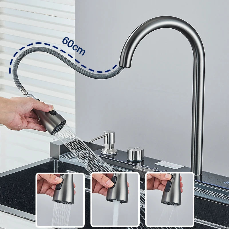 Rozin 304 Stainless Steel Kitchen Sink Waterfall Faucet