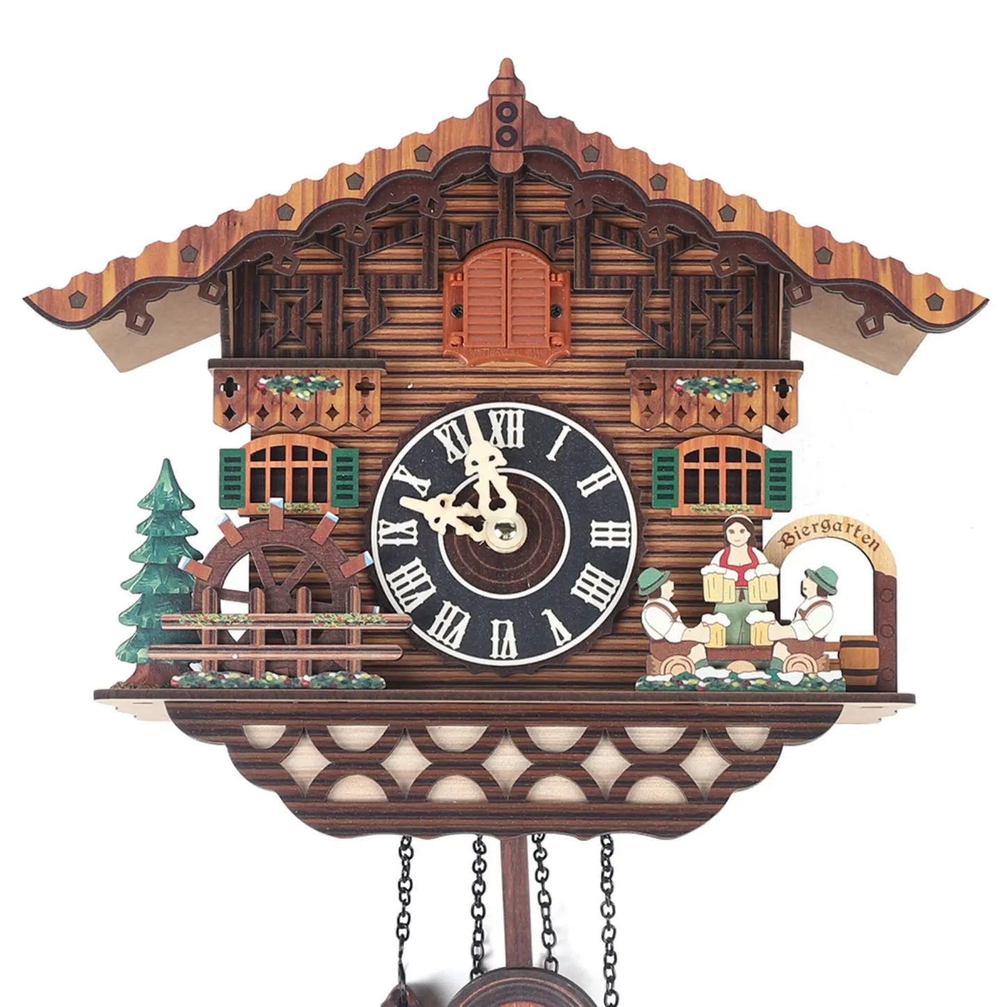Creative Wooden Bird Cuckoo Wall Clock With Swinging Wings