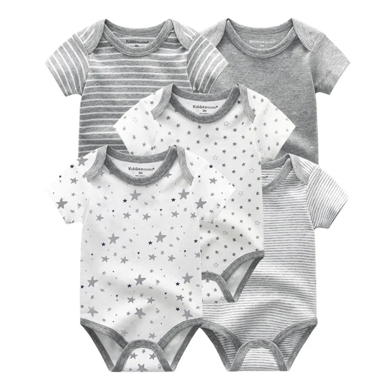 Kiddiezoom Cartoon Baby Bodysuits 100 Percent Cotton