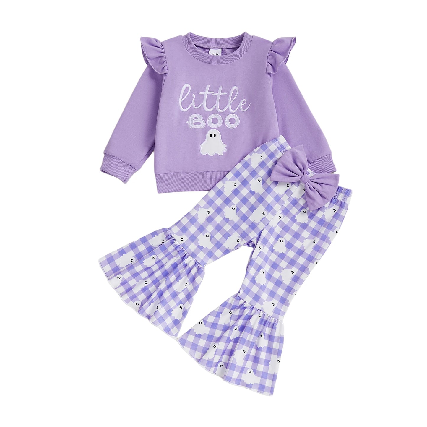 Toddler Halloween Costume Set Plaid Top And Flare Pants