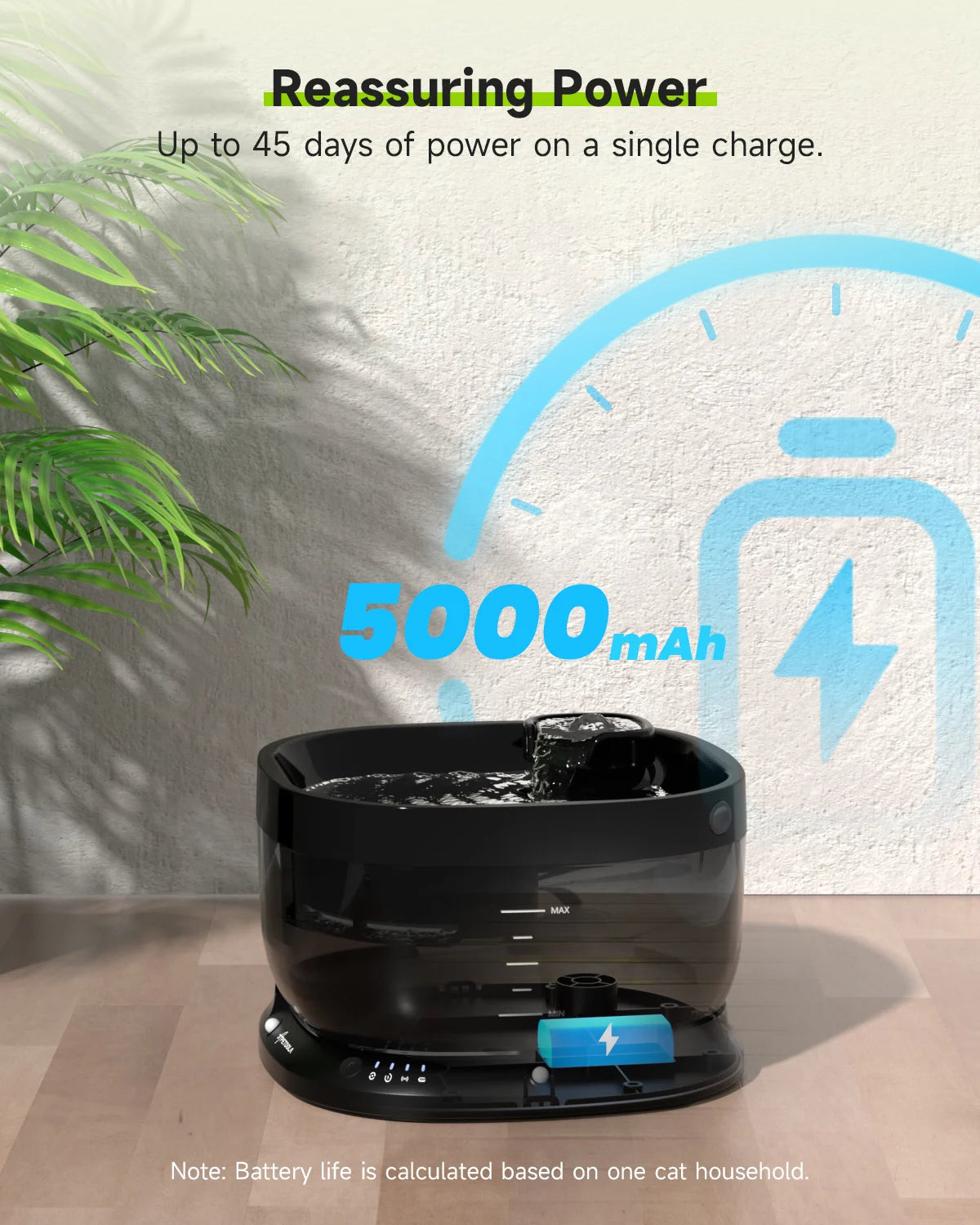 APETDOLA Wireless Dog Water Fountain Auto Sensor For Pets
