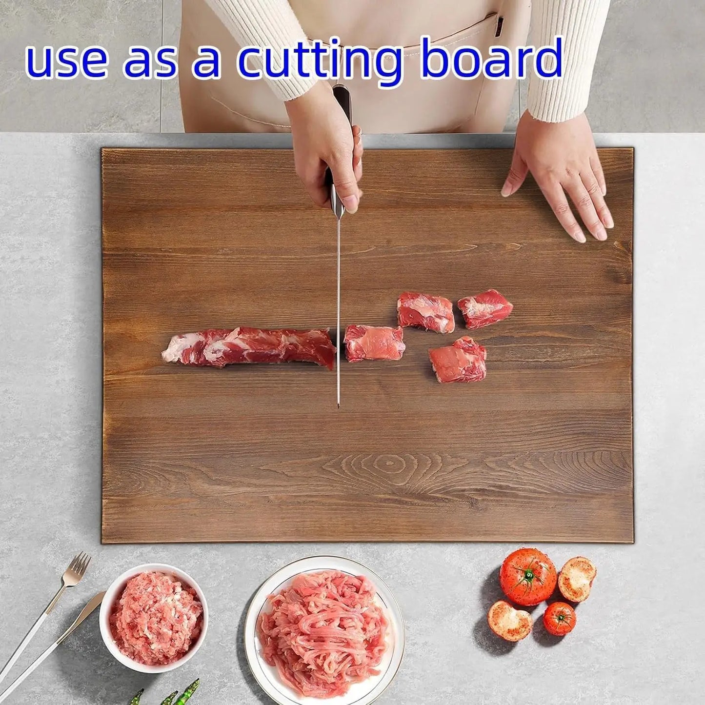 Noodle Board Stove Cover With Built In Handles Extra Thick Pine Wood Cutting Board For Gas And Electric Stoves