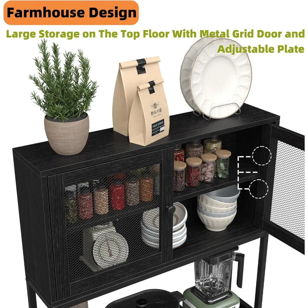 6 Tier Kitchen Bakers Rack With Power Outlet Shelves