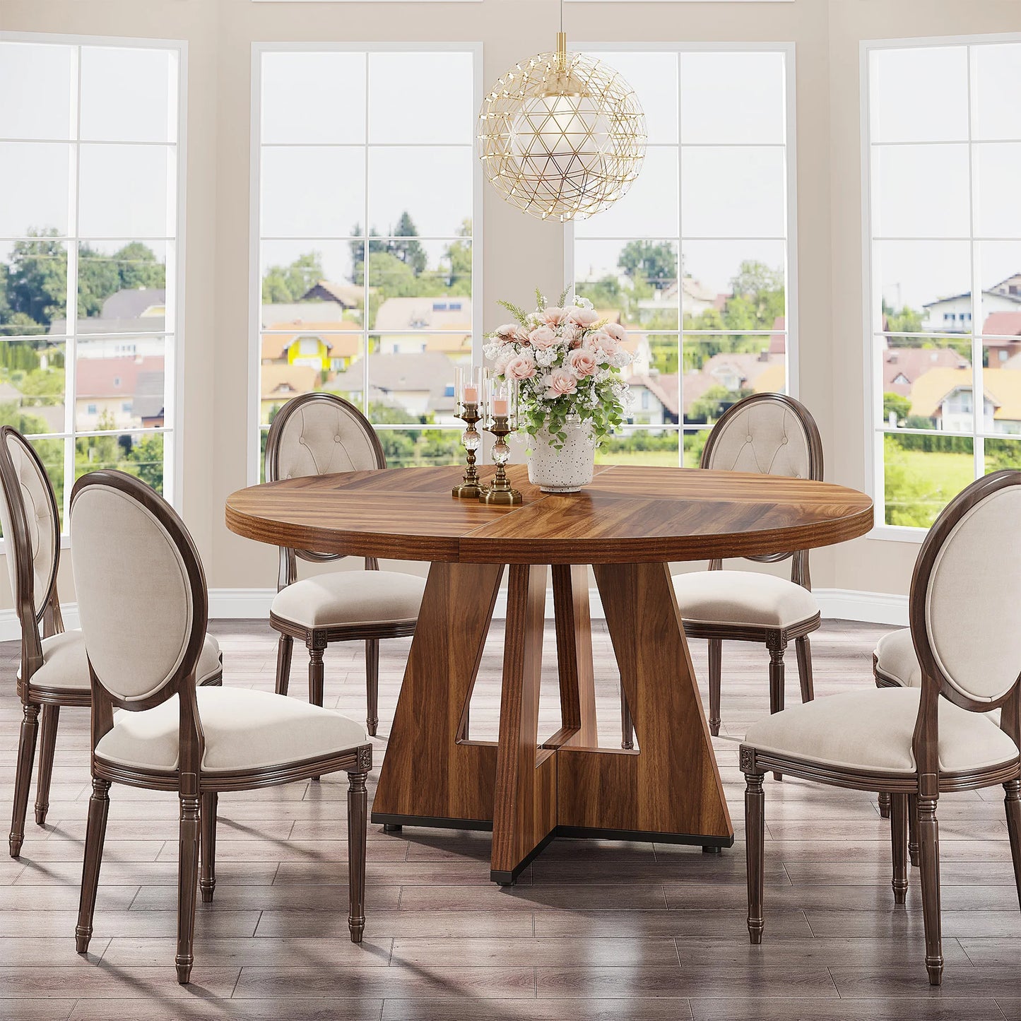 Tribesigns Modern Round Dining Table Farmhouse Kitchen