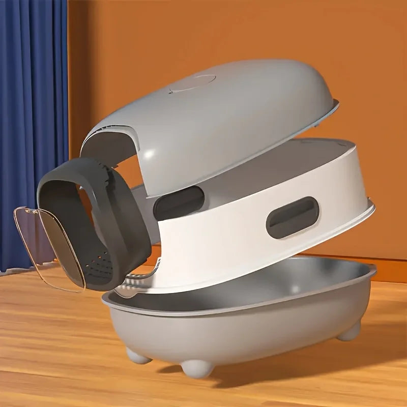 Cat Litter Box Top-Entry Foldable Anti-Splash Odor Control