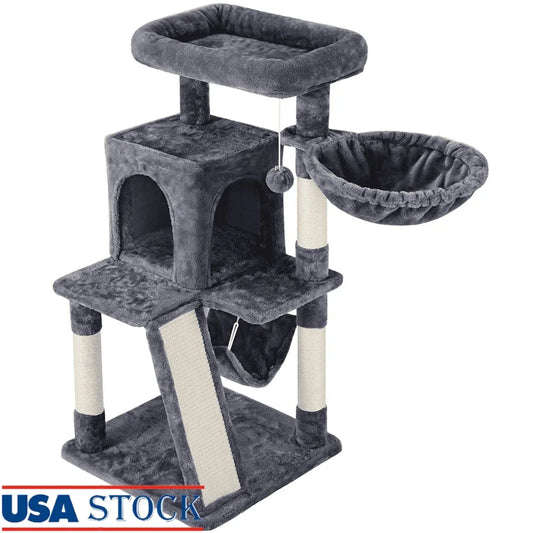 DUTRIEUX Cat Tree Tower Multi Level Scratching Posts Plush