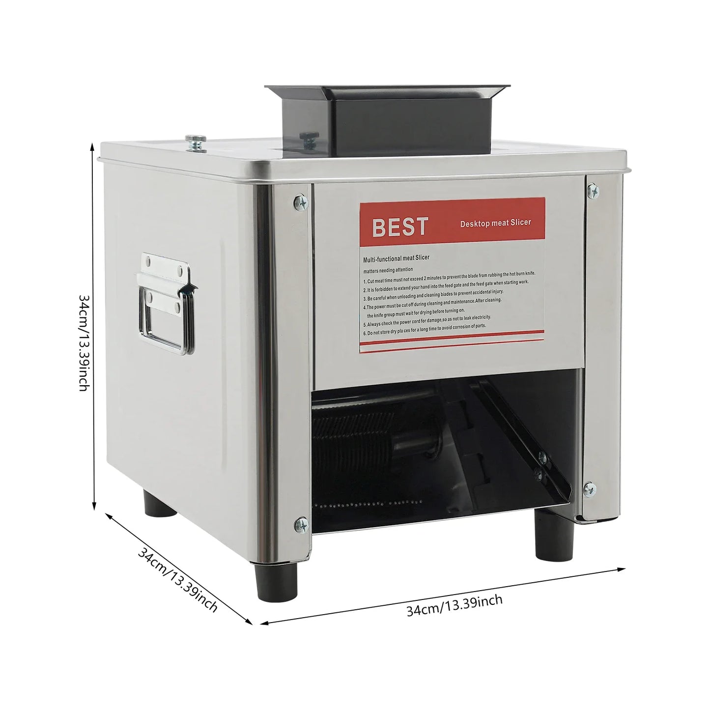 850W Electric Meat Cutter Slicer Stainless Steel 110V