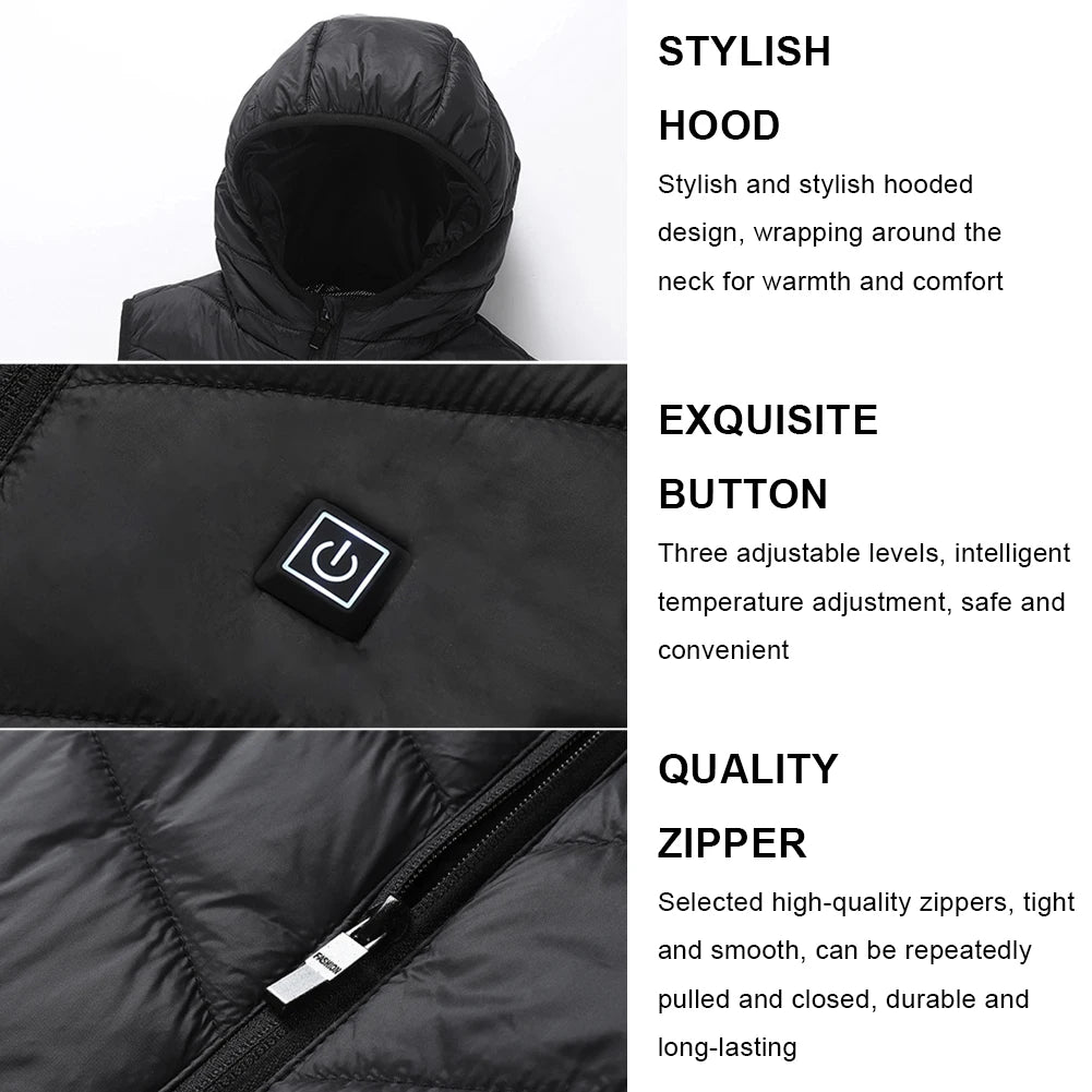 Kids Heated Jacket With USB Heating Zones For Winter Warmth