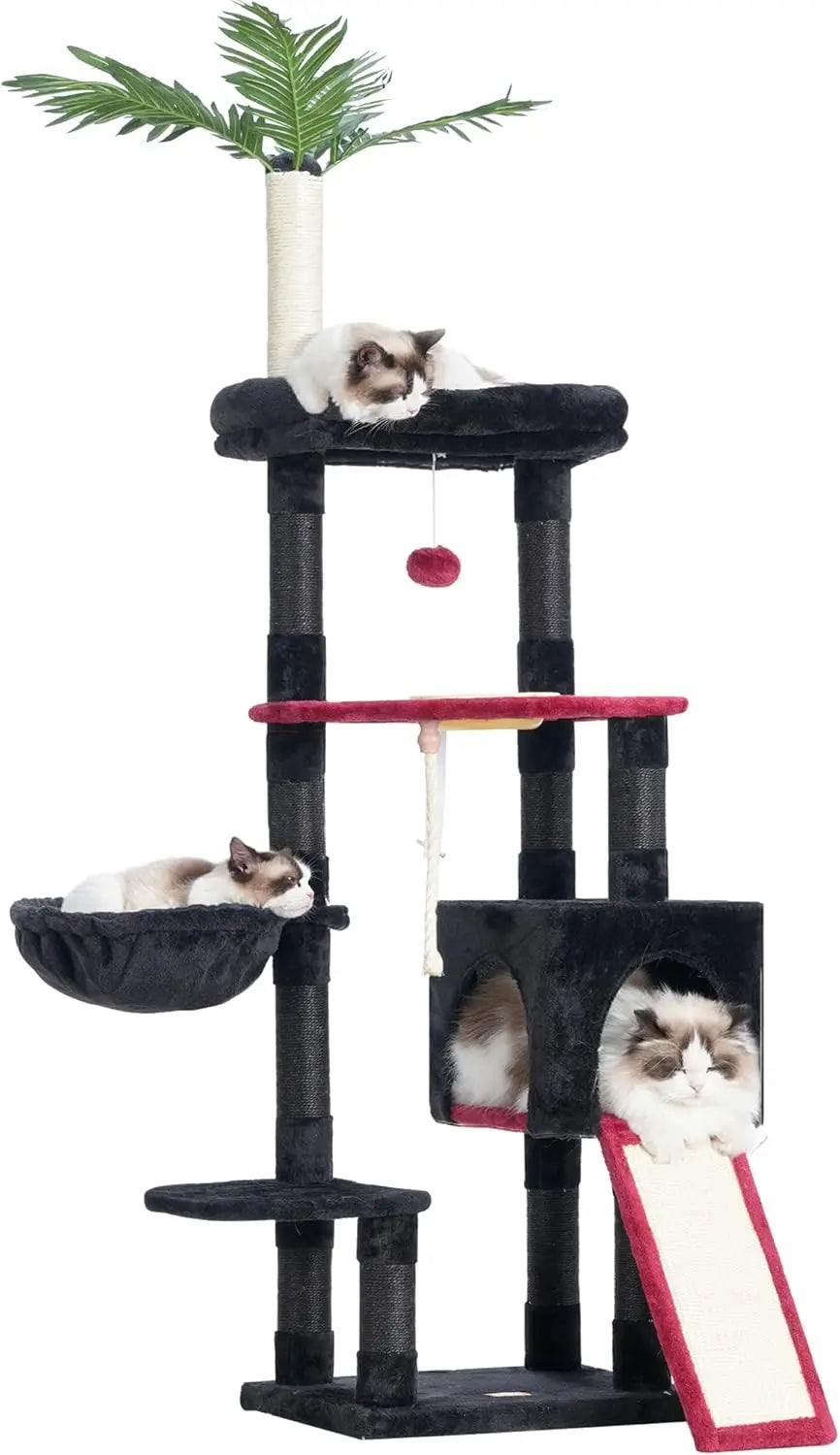 Tibet Cat Tree Tower For Indoor Cats With Plush Perches
