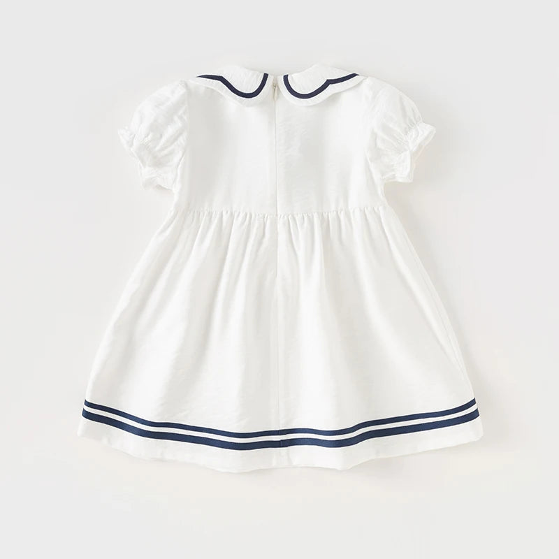 Dave Bella Girls Dress Short Sleeve Ribbon Knee Length
