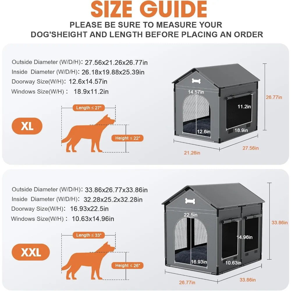 Indoor Dog House With Frame Waterproof Pet Bed For Dogs