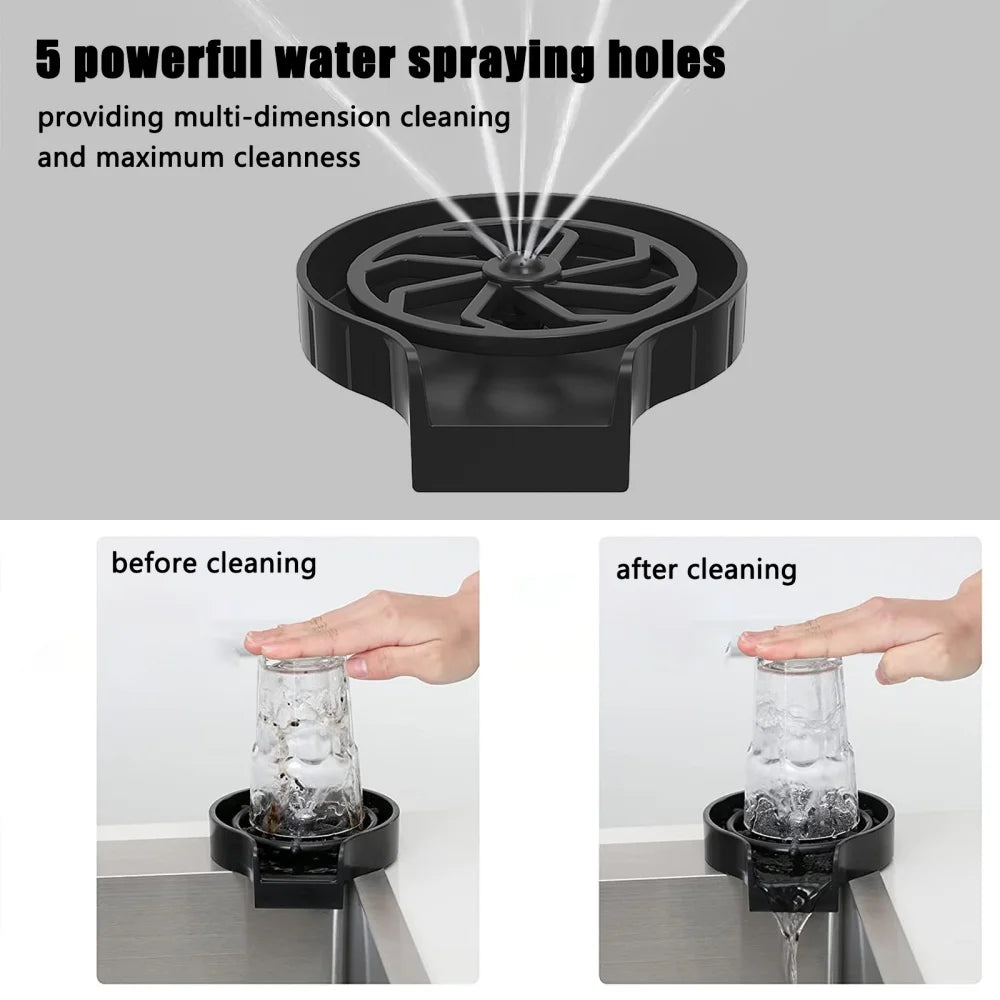 Glass Rinser for Kitchen Sink Cup Washer and Bottle Cleaner