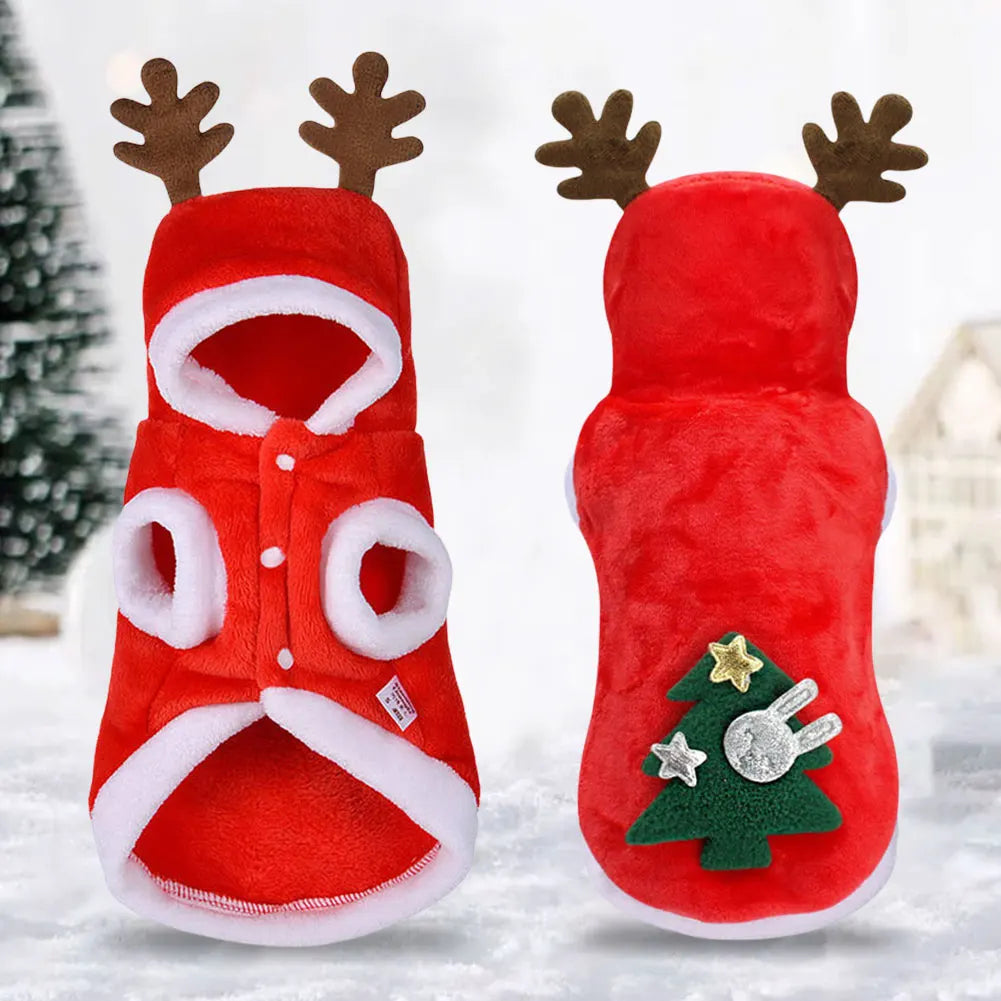 Shunmaii Elk Christmas Dog Costume Winter Warm Coat
