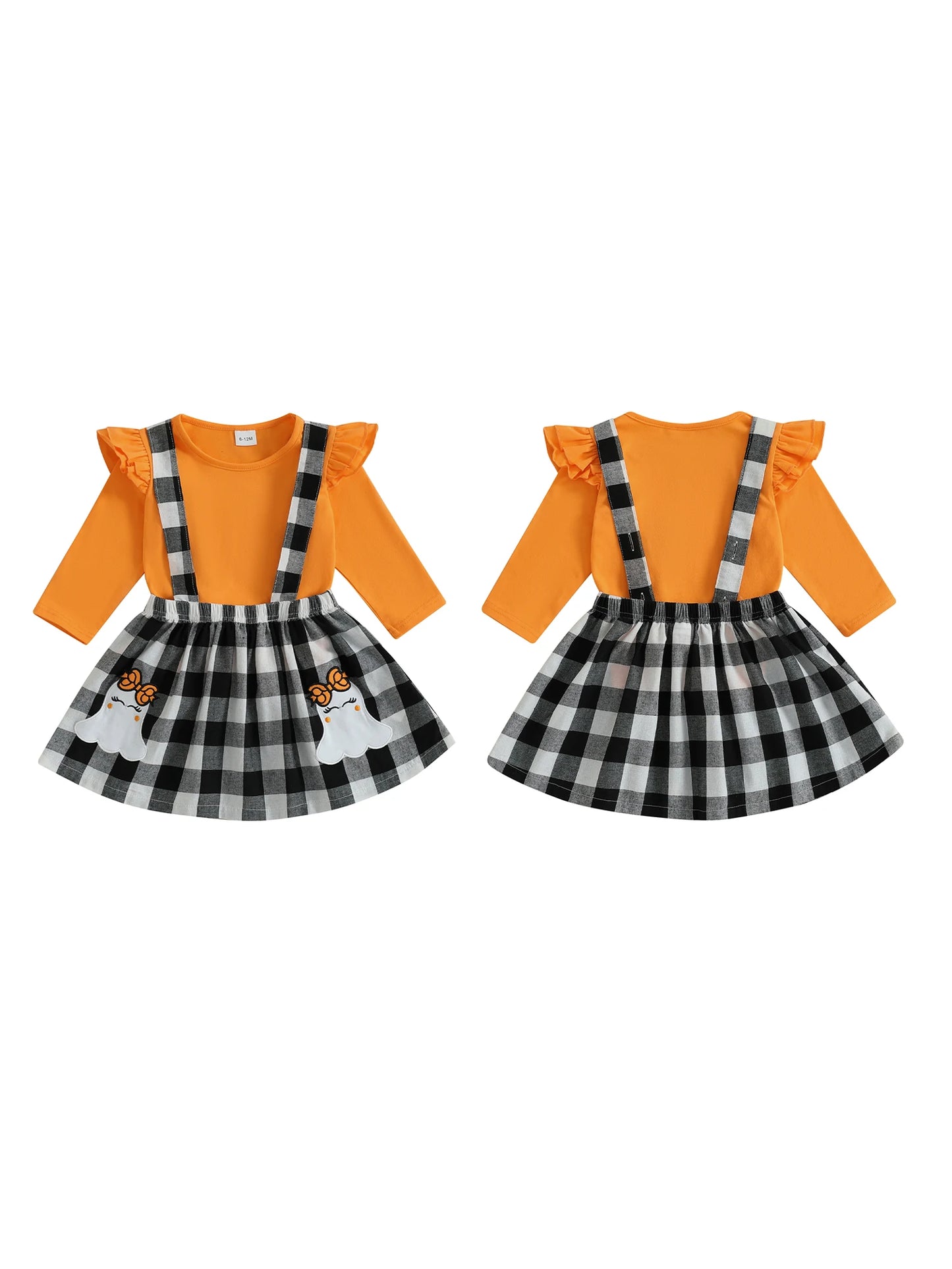Guangdong Cute Bunny Print Infant Denim Overall Skirt Set